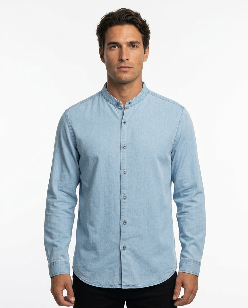 Sereno Mandarin Denim Shirt