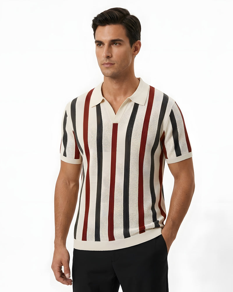 Vintage Stripe Knit Polo