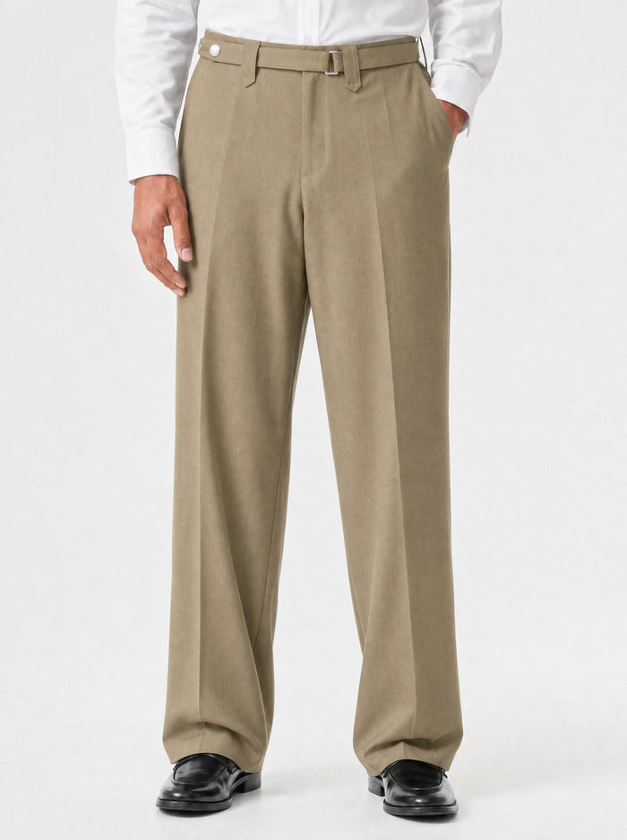 Wide-Leg Trousers, Beige