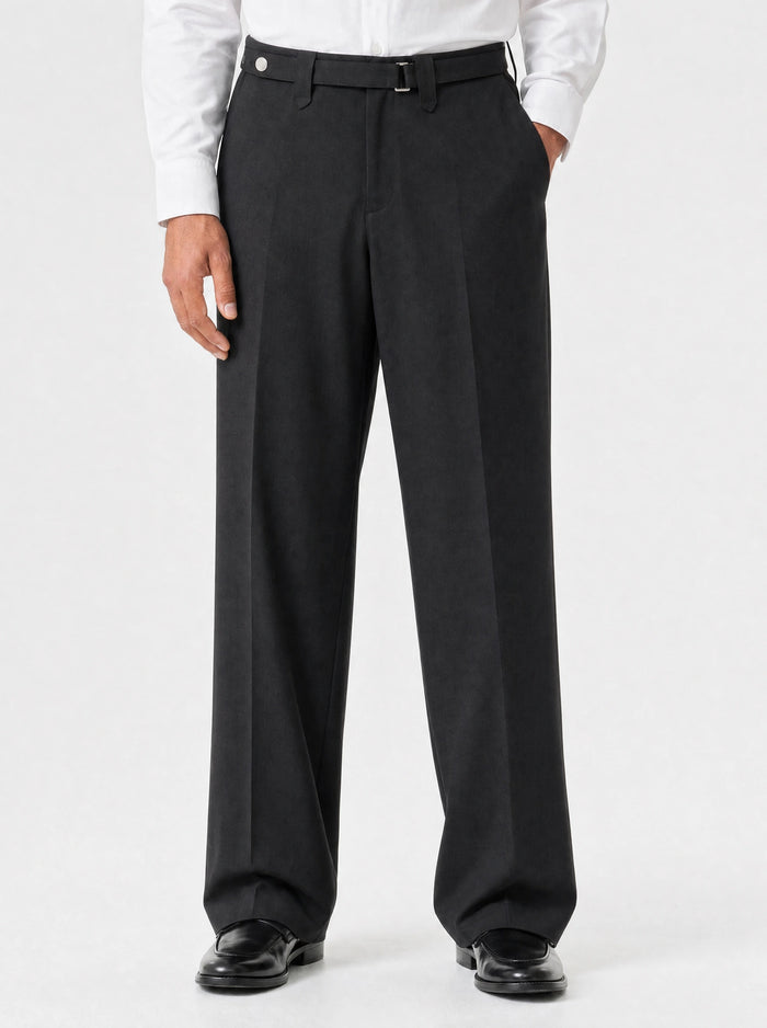 Wide-Leg Trousers, Charcoal