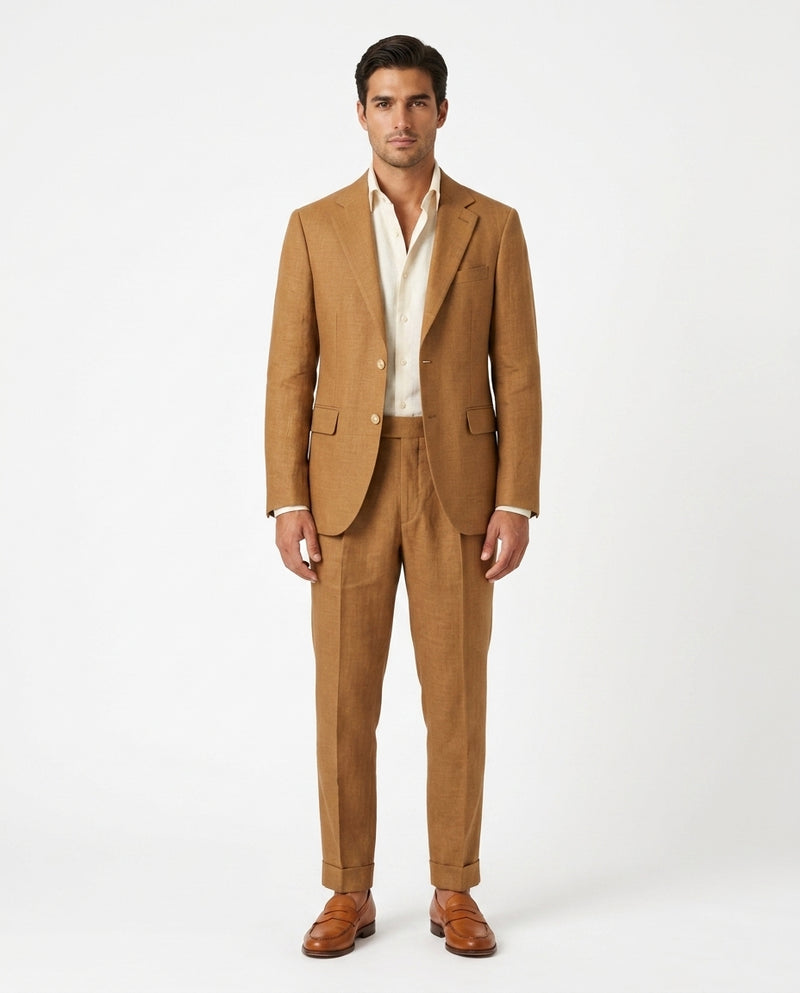 Leinenblazer, Cognac
