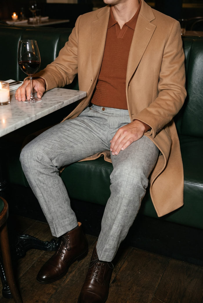Look 39, Brown polo over light grey cotton