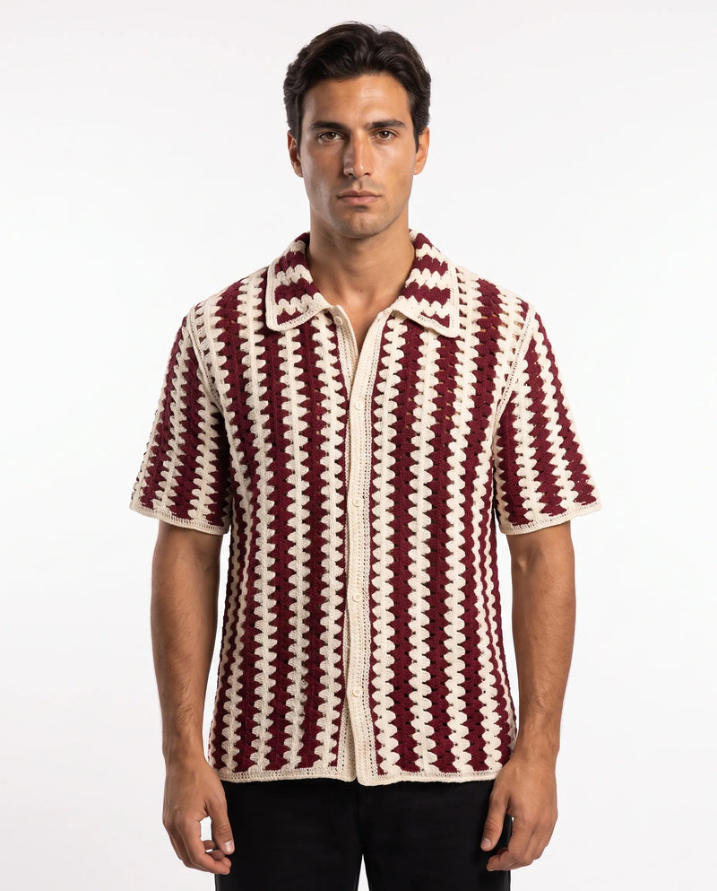 Amalfi Striped Crochet Shirt