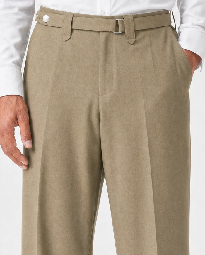 Wide-Leg Trousers, Beige