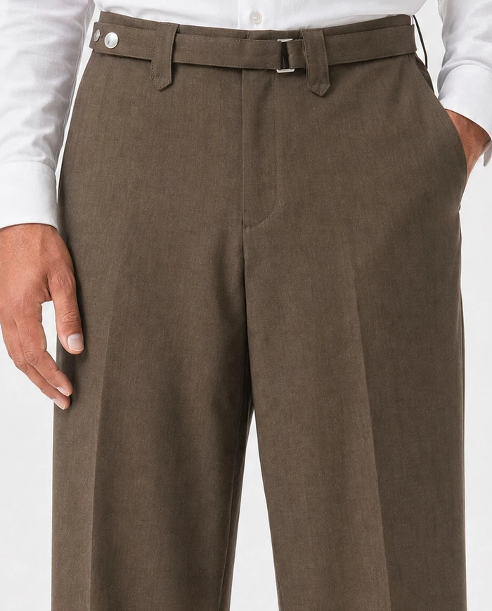 Wide-Leg Trousers, Brown