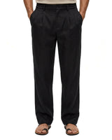 Procida Elastic-Waist Linen Trouser - Black view 7