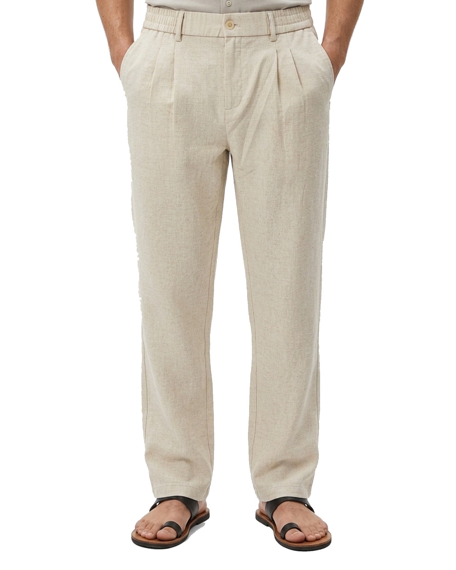 Procida Elastic-Waist Linen Trouser - Sand