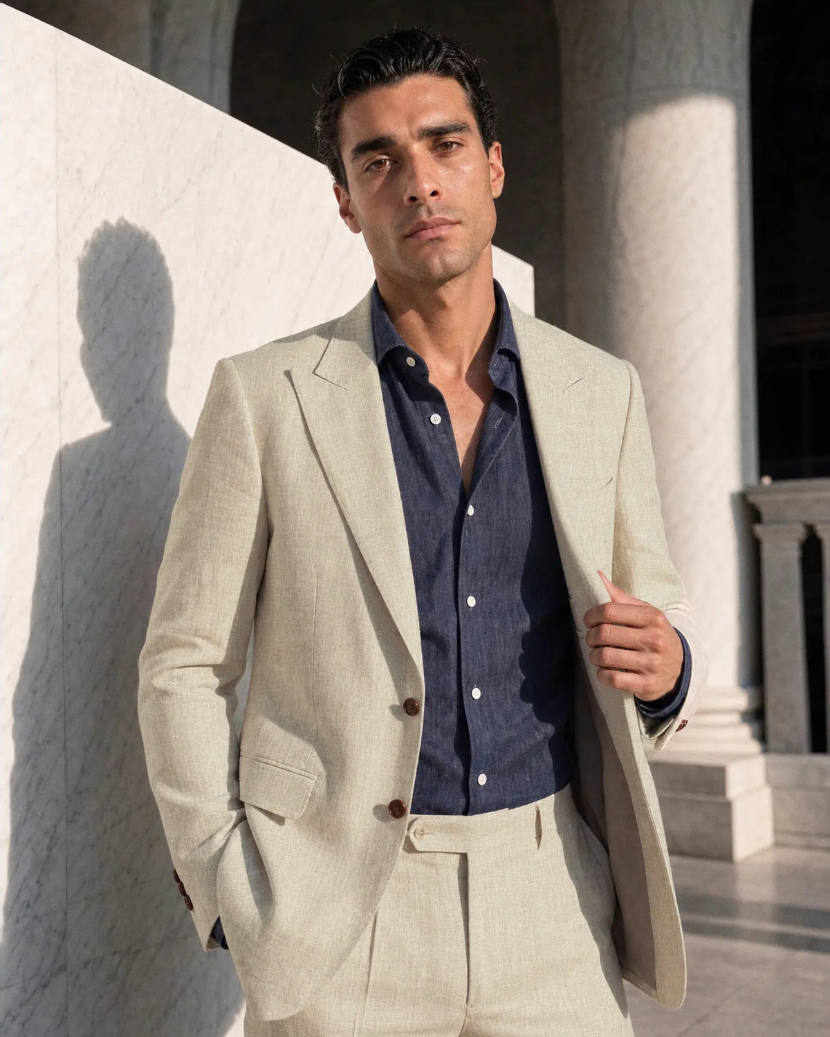 Linen Blazer, Sand