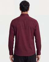 Fermo Non-Iron Stretch Long Sleeve Shirt - Maroon view 3