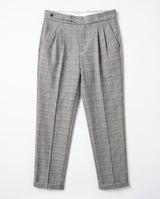 Capri Pleated Side-Tab Trouser - Grey Check view 2