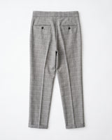 Capri Pleated Side-Tab Trouser - Grey Check view 5