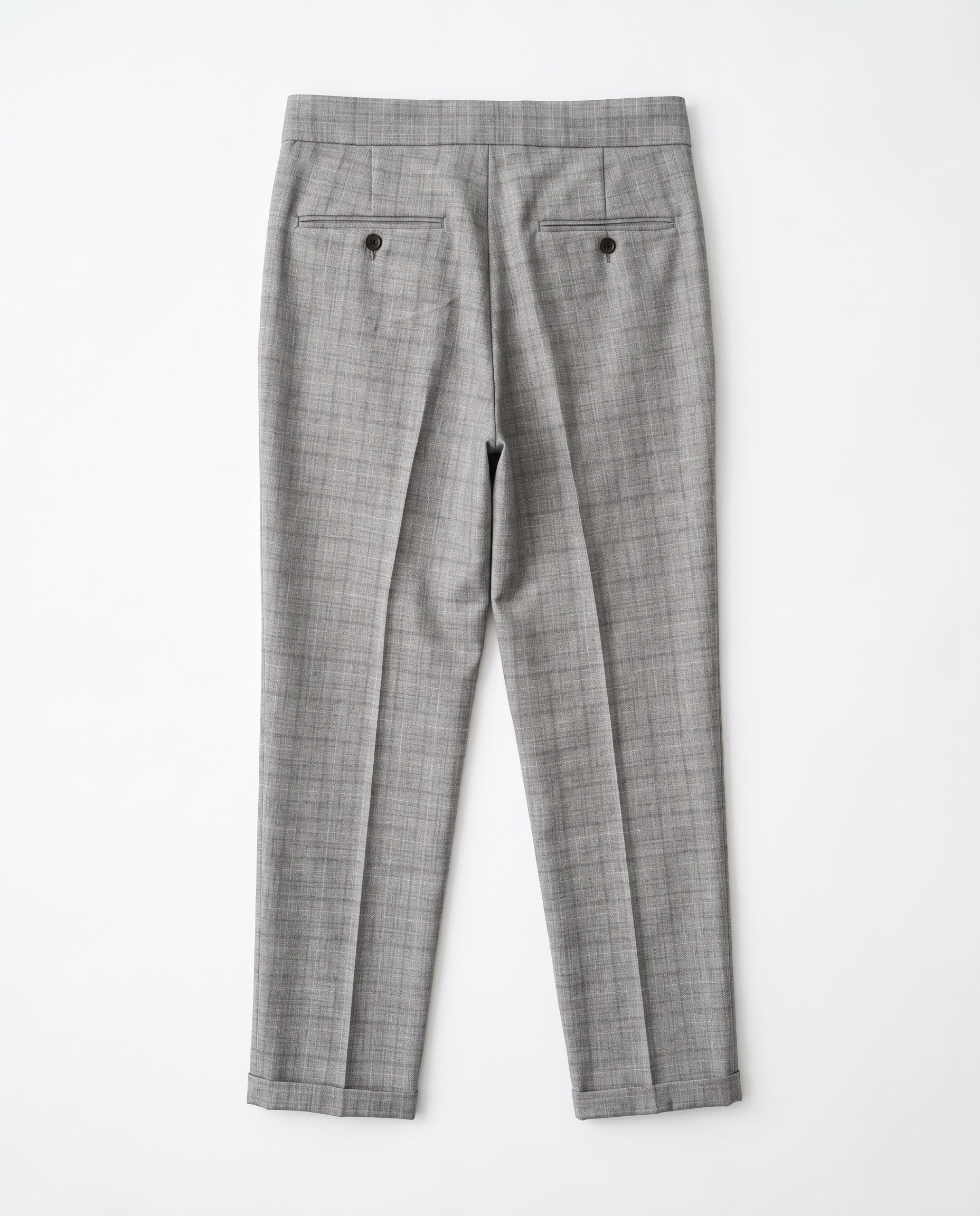 Capri Pleated Side-Tab Trouser - Grey Check