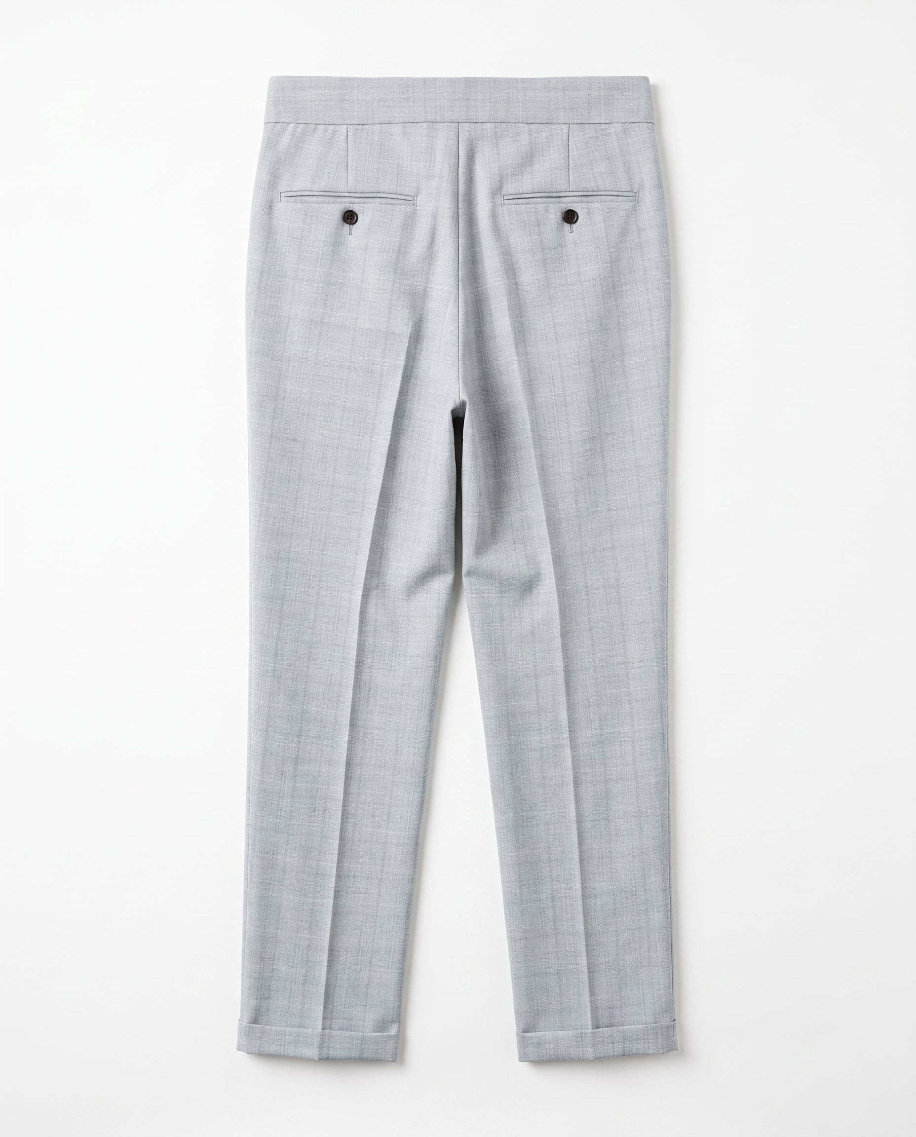 Capri Pleated Side-Tab Trouser - Light Silver Grey
