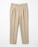 Capri Pleated Side-Tab Trouser - Oatmeal view 3