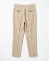 Capri Pleated Side-Tab Trouser - Oatmeal view 6