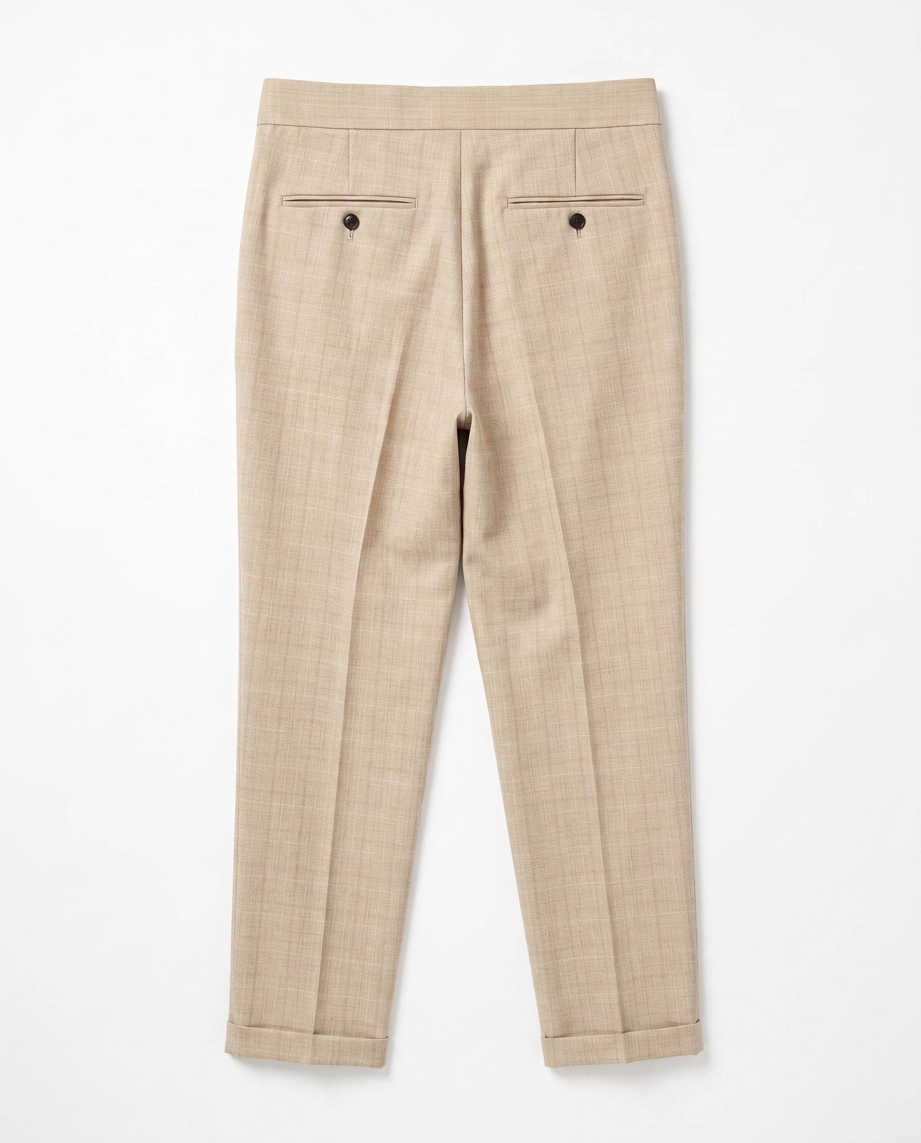 Capri Pleated Side-Tab Trouser - Oatmeal