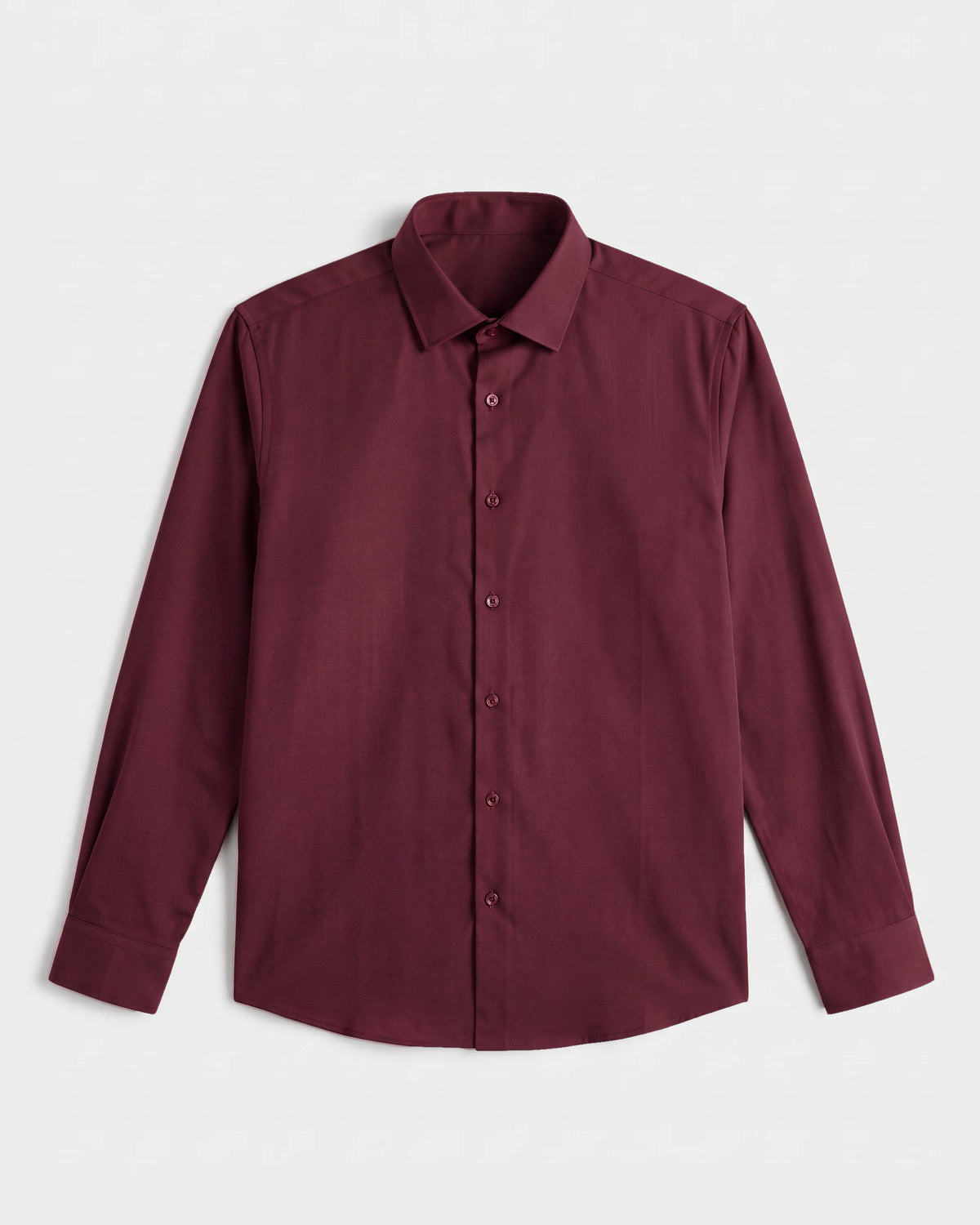 Fermo Non-Iron Stretch Long Sleeve Shirt - Maroon