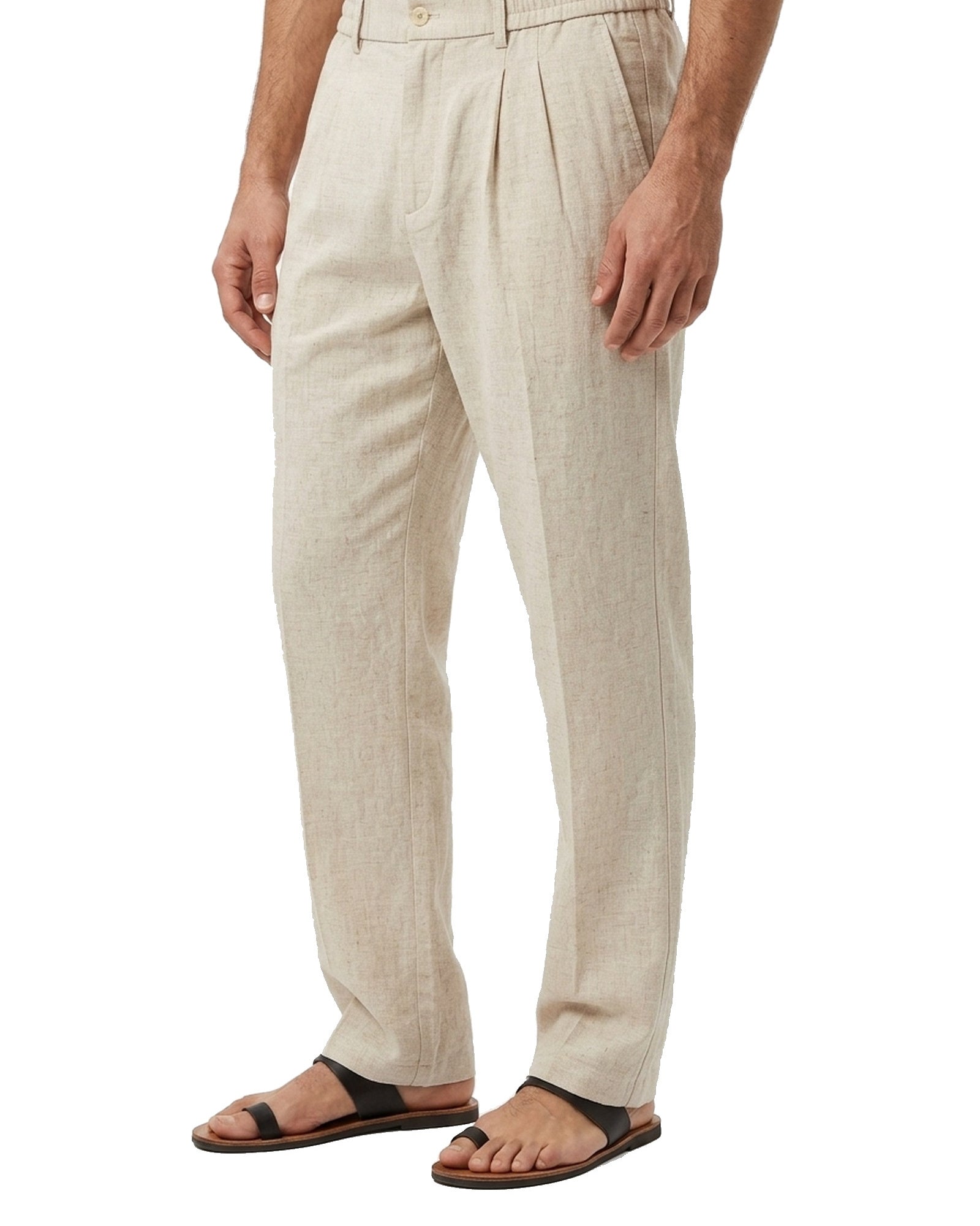 Procida Elastic-Waist Linen Trouser - Sand