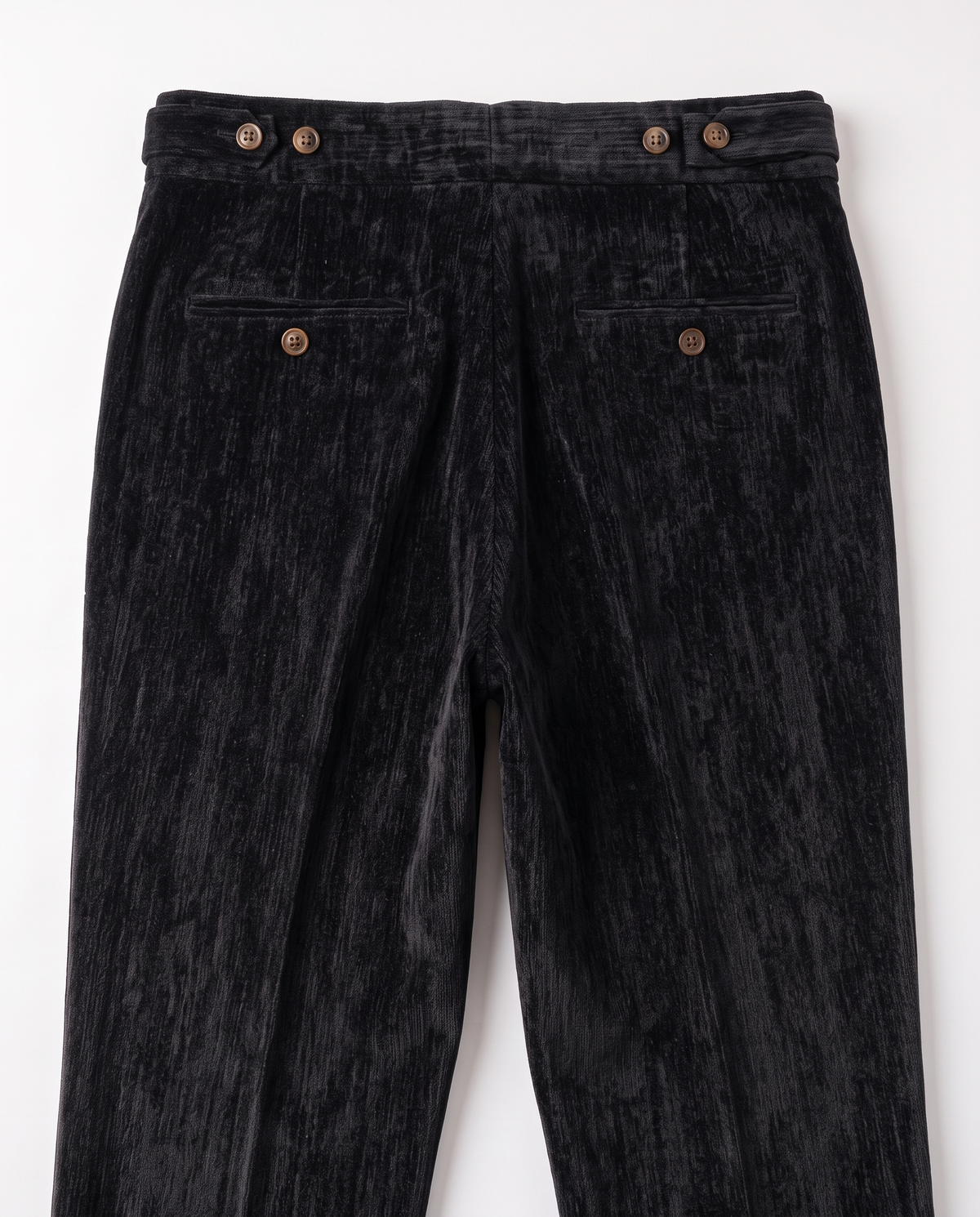Venezia Pleated Velvet Gurkha Pants - Black