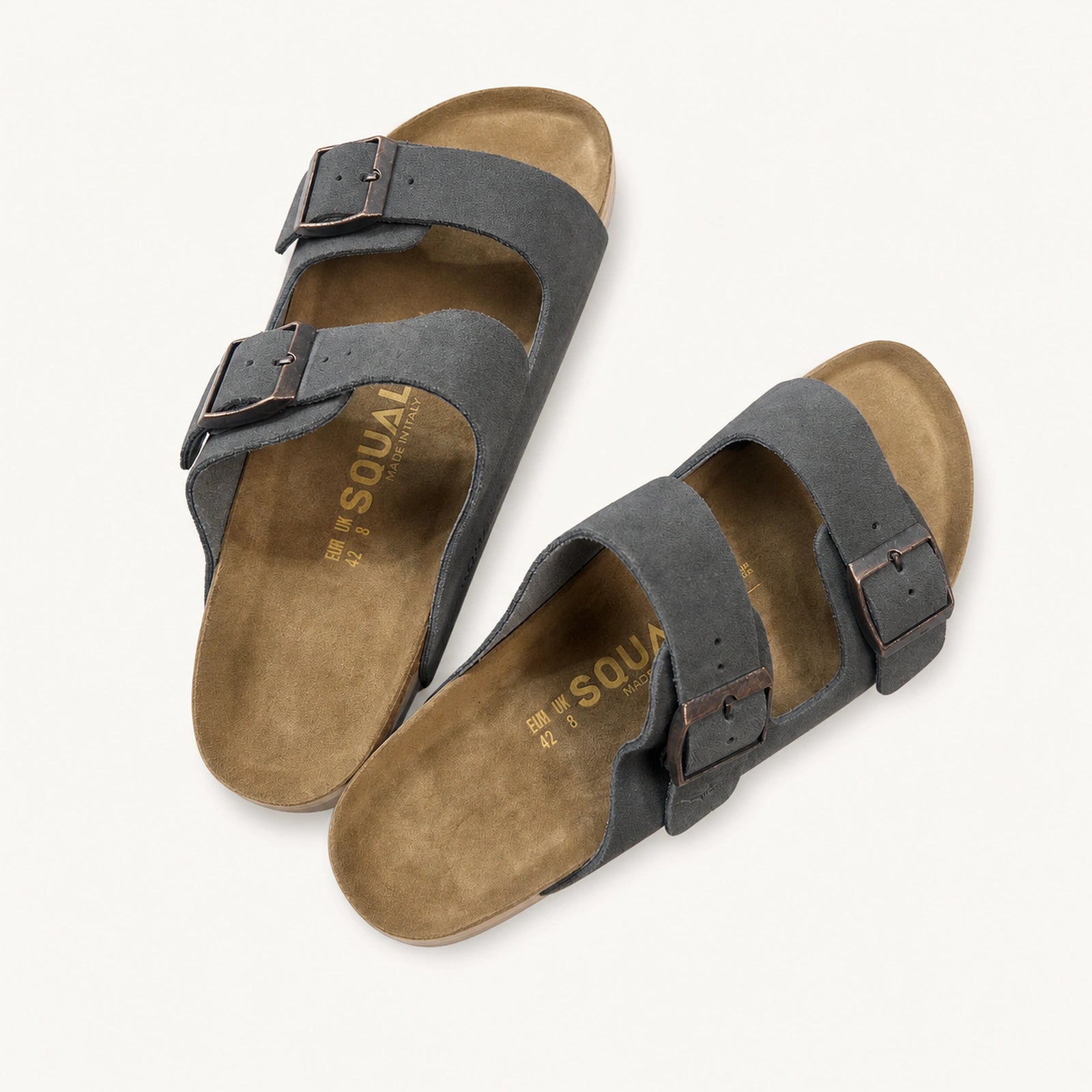 Amalfi Double Strap Suede Leather Sandal 2.0 - Grey