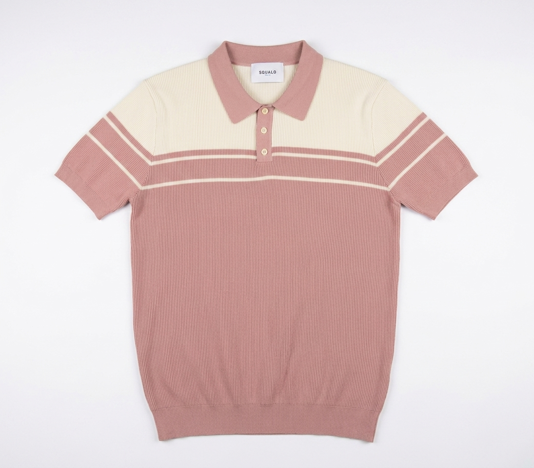 Rose Colorblock Knit Polo