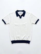 Contrast Collar Knit Polo - White view 5