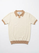 Contrast Collar Knit Polo - Cream view 2
