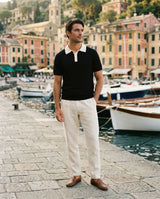 Black Contrast Collar Knit Polo view 5