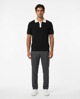 Black Contrast Collar Knit Polo view 2