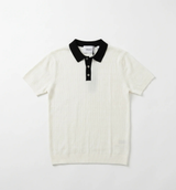 Ivory Contrast Collar Knit Polo view 1