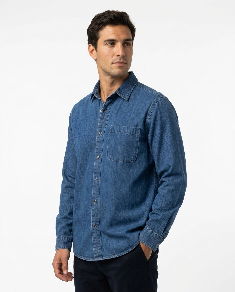 Denim Collar Shirt