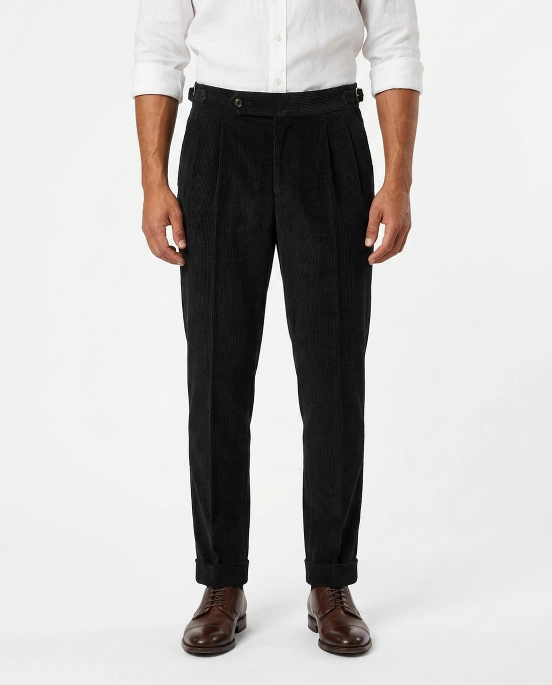 Corduroy Pleated Cuffed Trouser