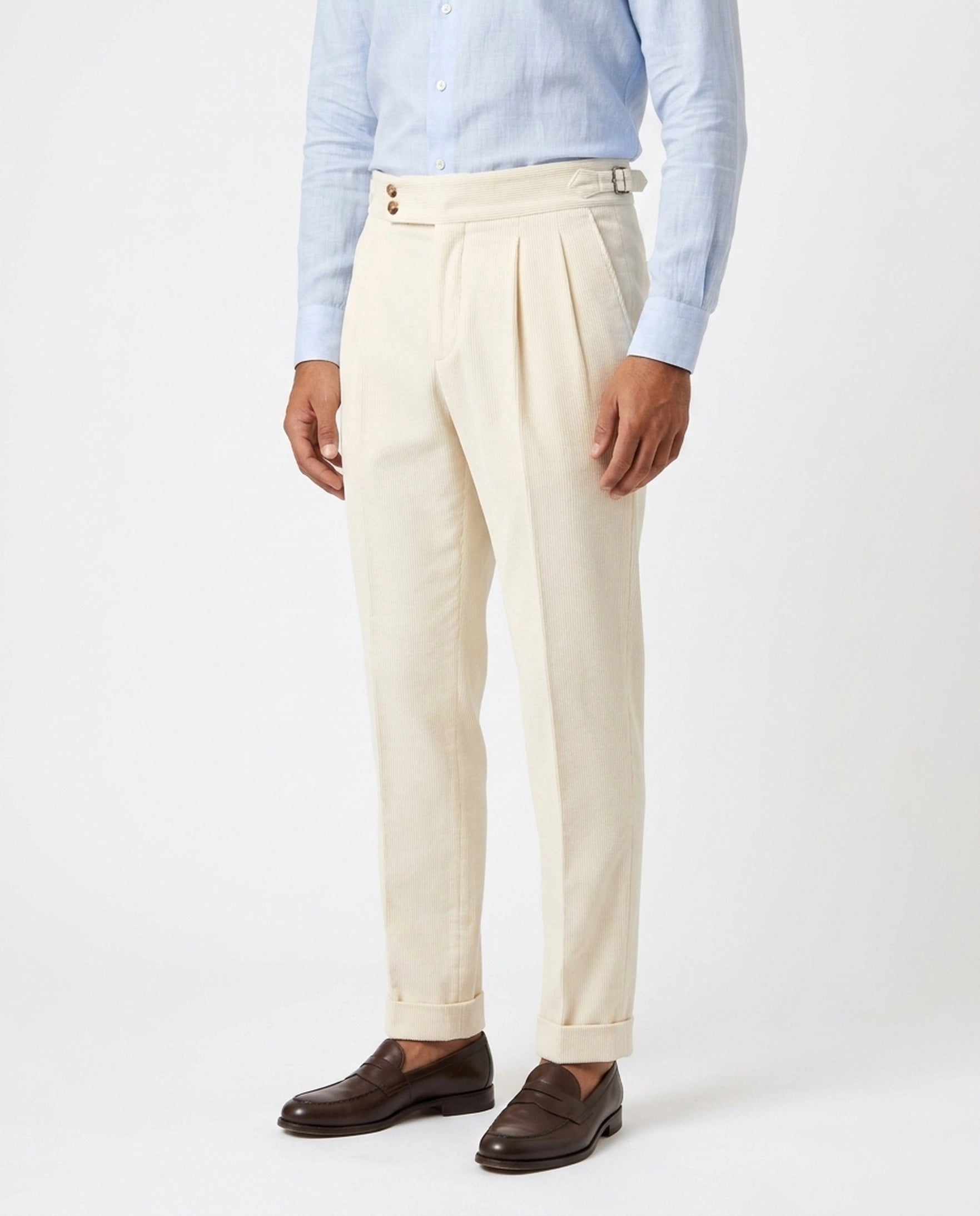 Corduroy Pleated Cuffed Trouser