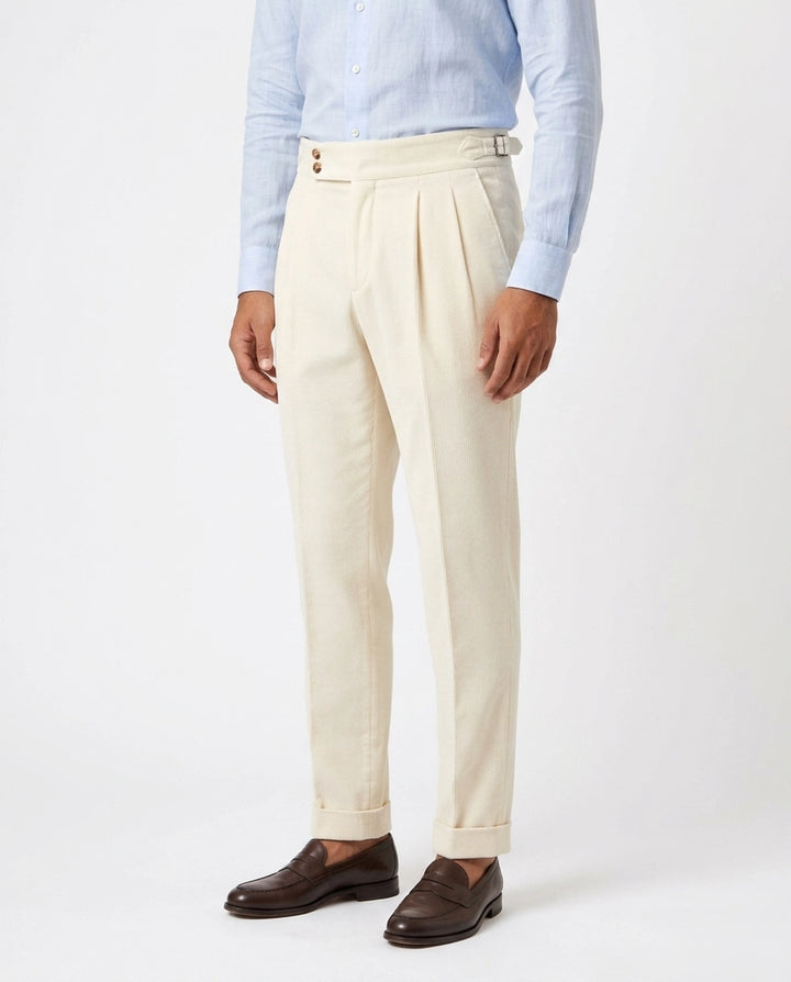 Corduroy Pleated Cuffed Trouser