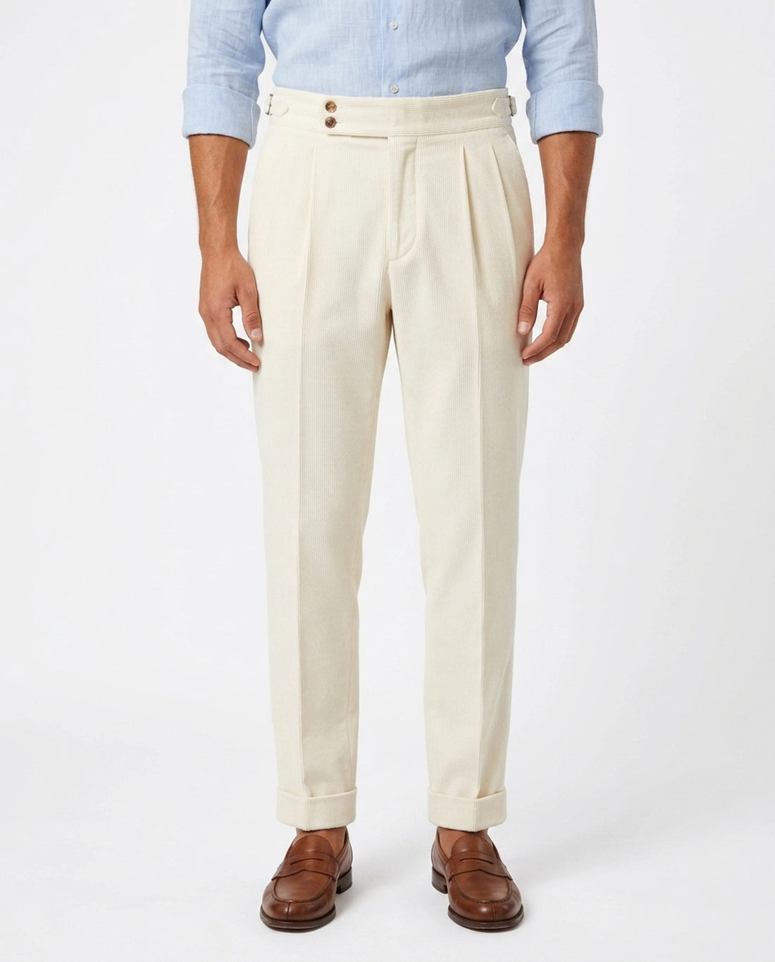 Corduroy Pleated Cuffed Trouser