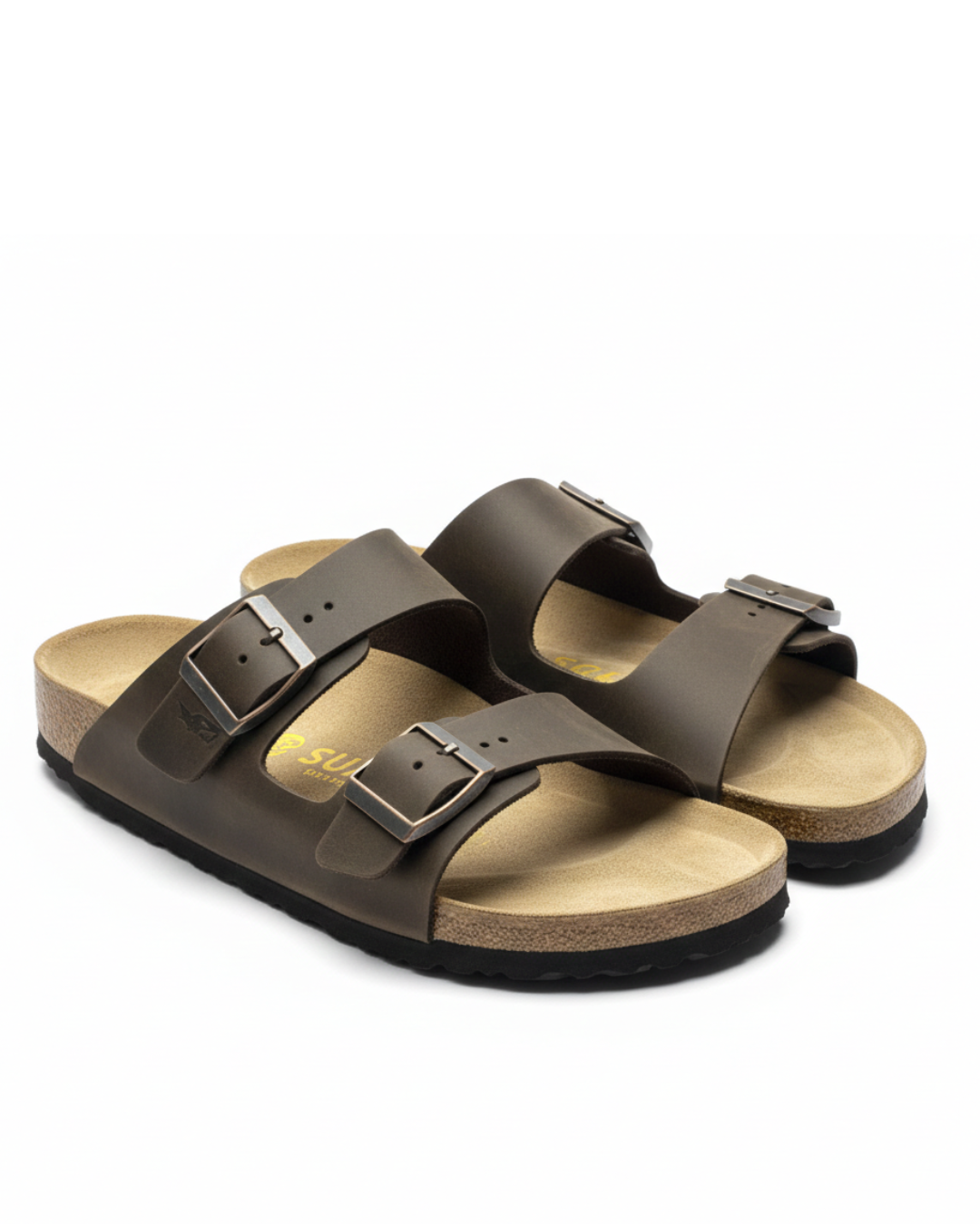 AMALFI SQUALO DOUBLE STRAP OILED LEATHER SANDAL 2.0 - BROWN