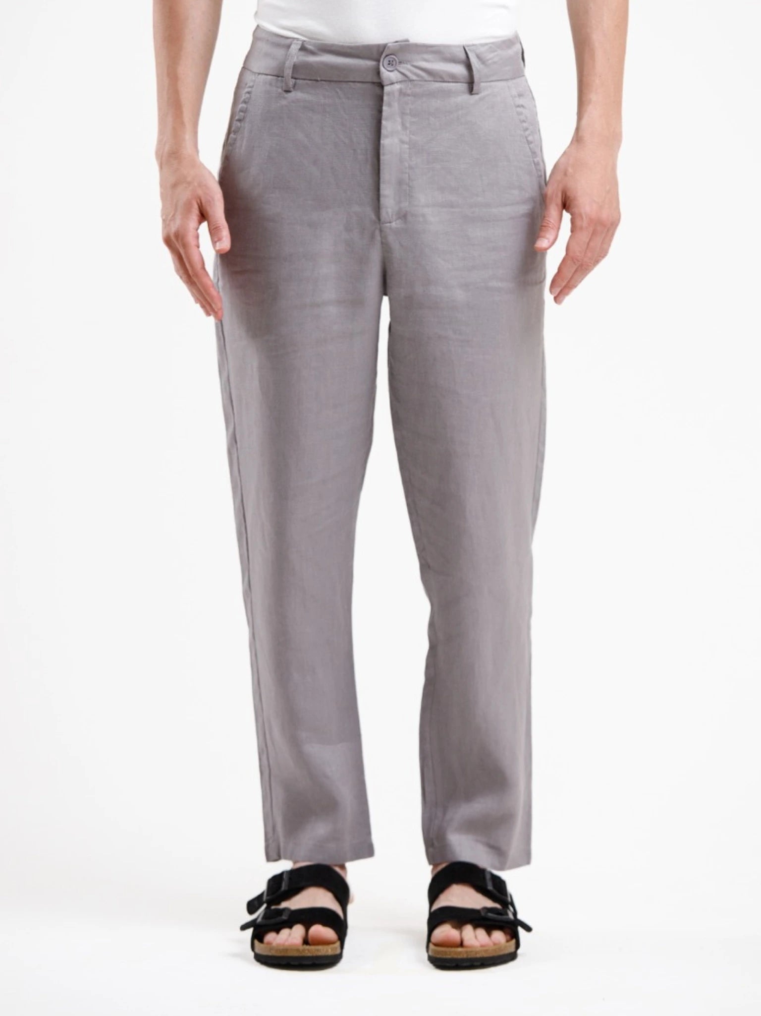 Pure Linen Trouser - Grey