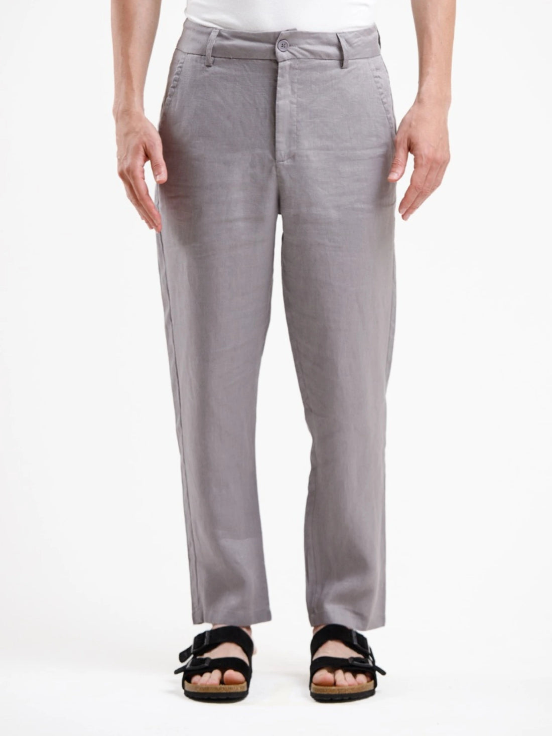 Pure Linen Trouser - Grey