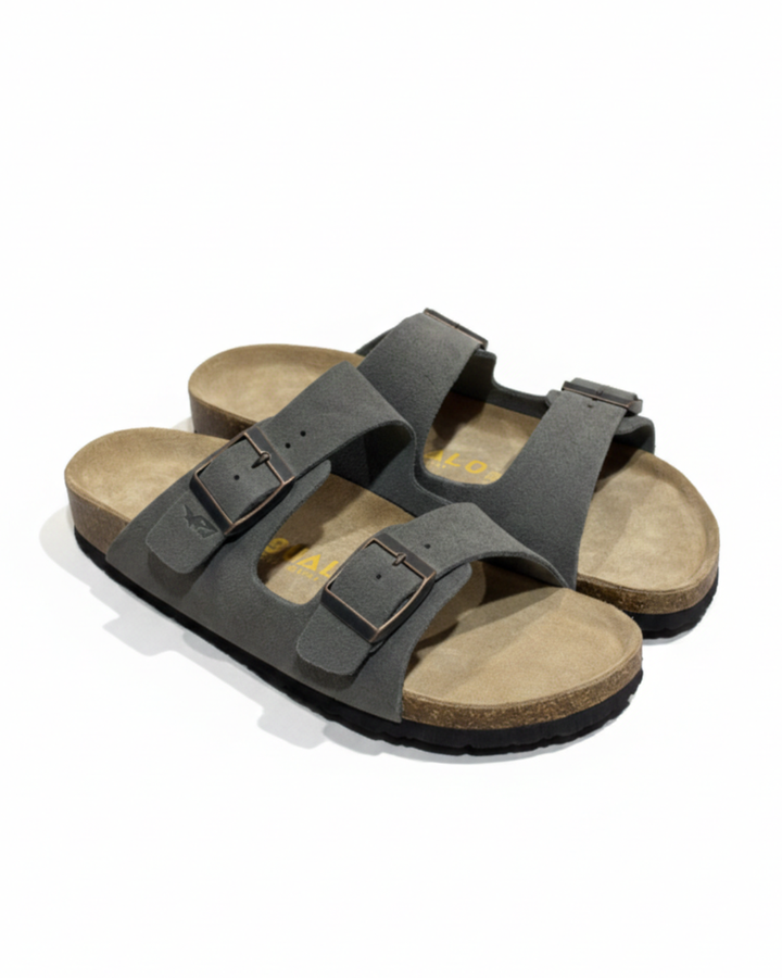 AMALFI SQUALO DOUBLE STRAP SUEDE LEATHER SANDAL 2.0 - GREY