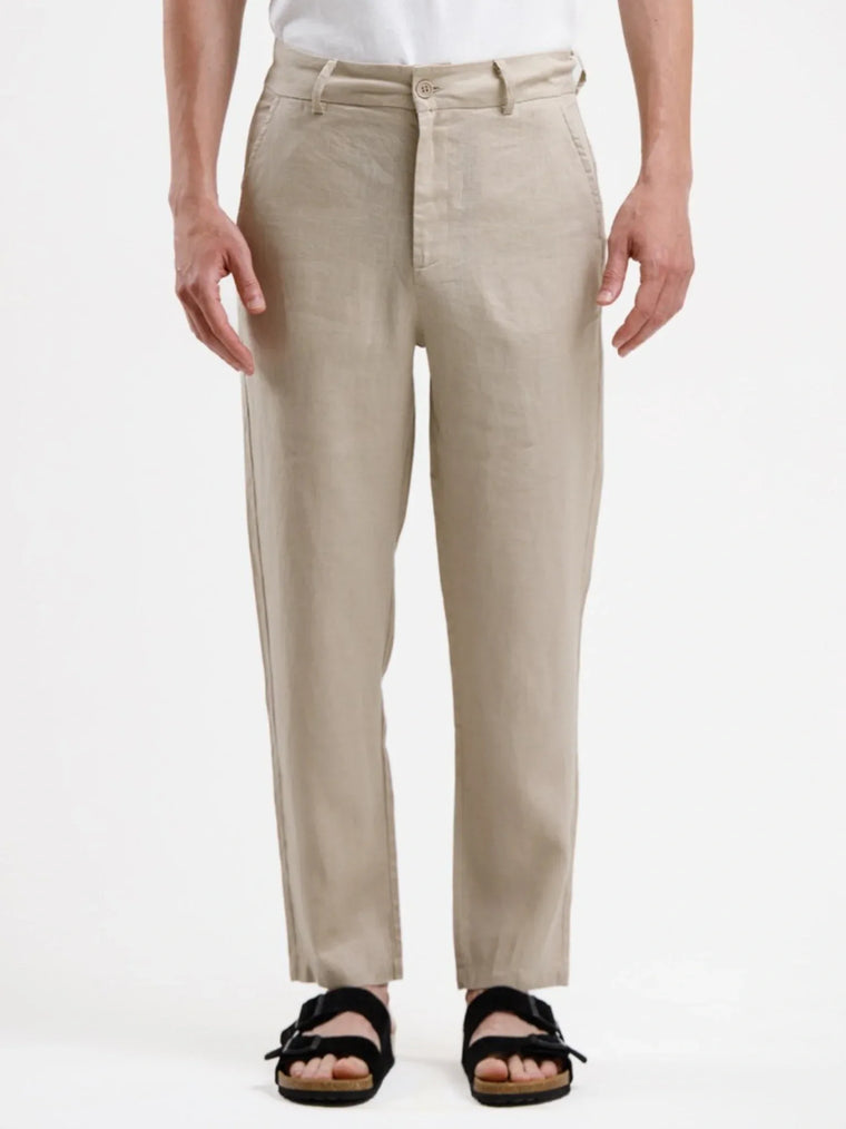 Pure Linen Trouser - Beige - Squalo Roma, image 1 of 3