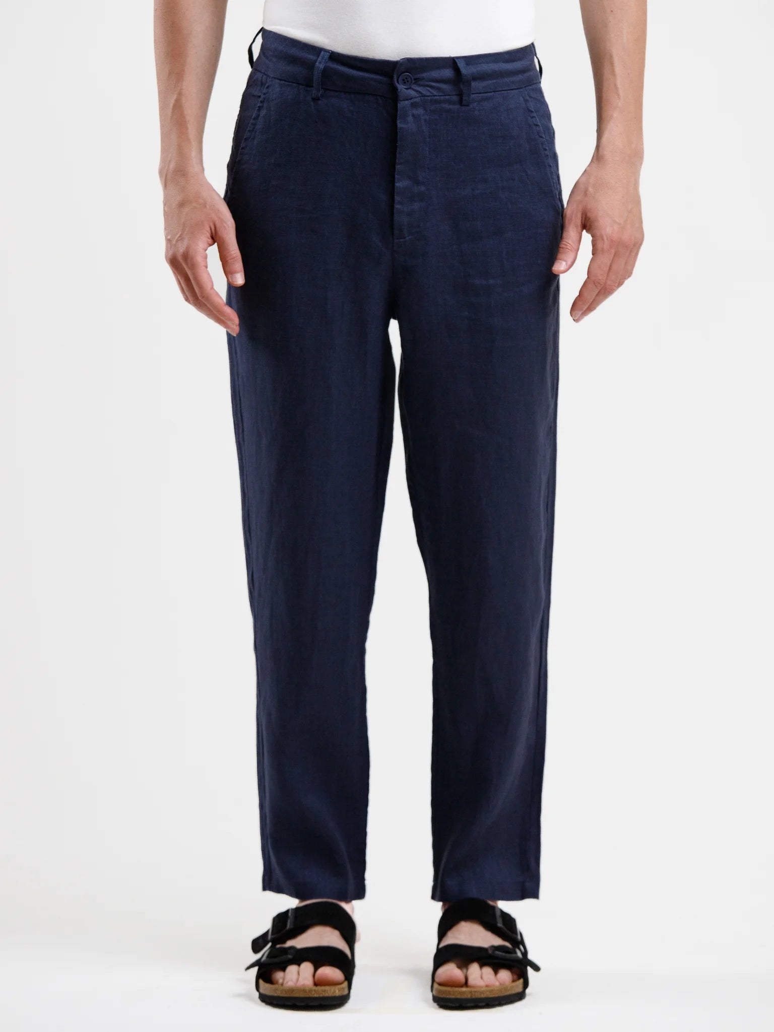 Pure Linen Trouser - Navy
