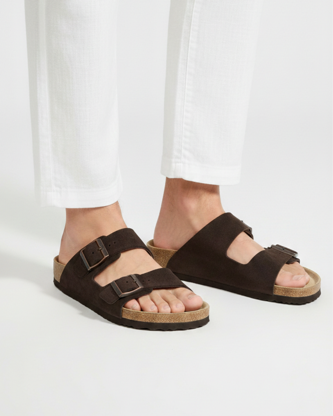 AMALFI SQUALO DOUBLE STRAP SUEDE LEATHER SANDAL 2.0 - BROWN