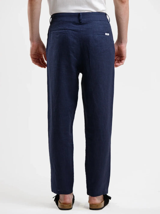 Pure Linen Trouser - Navy