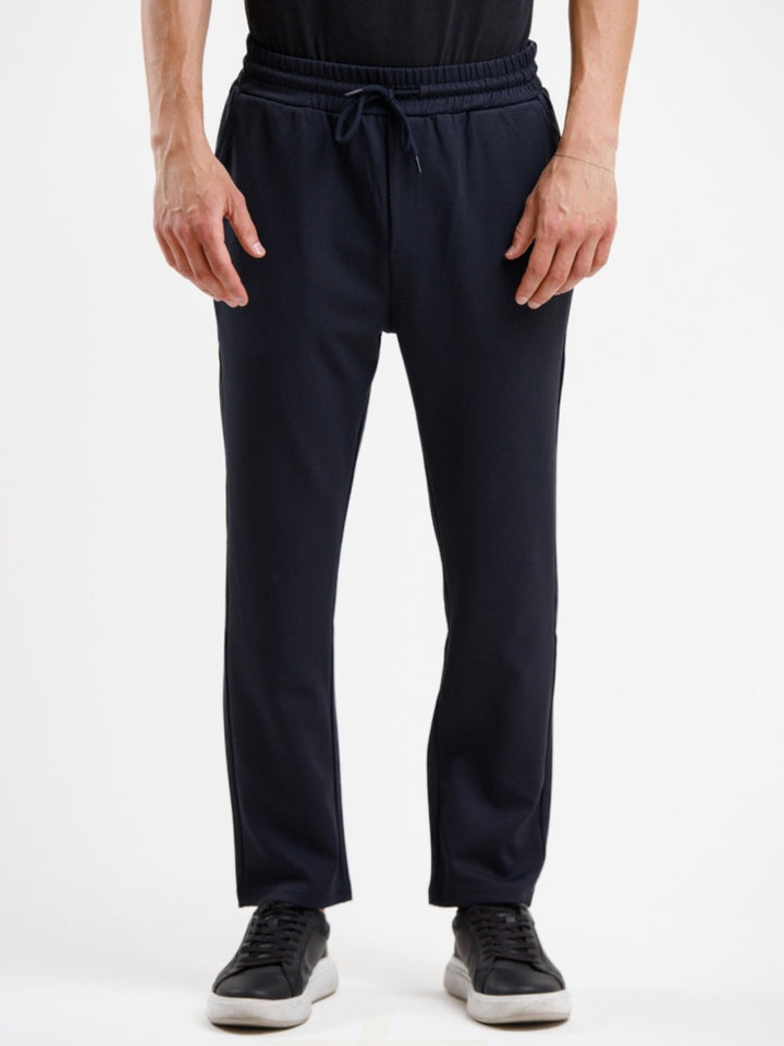 Tapered High Waist Stretch Trouser - Blue