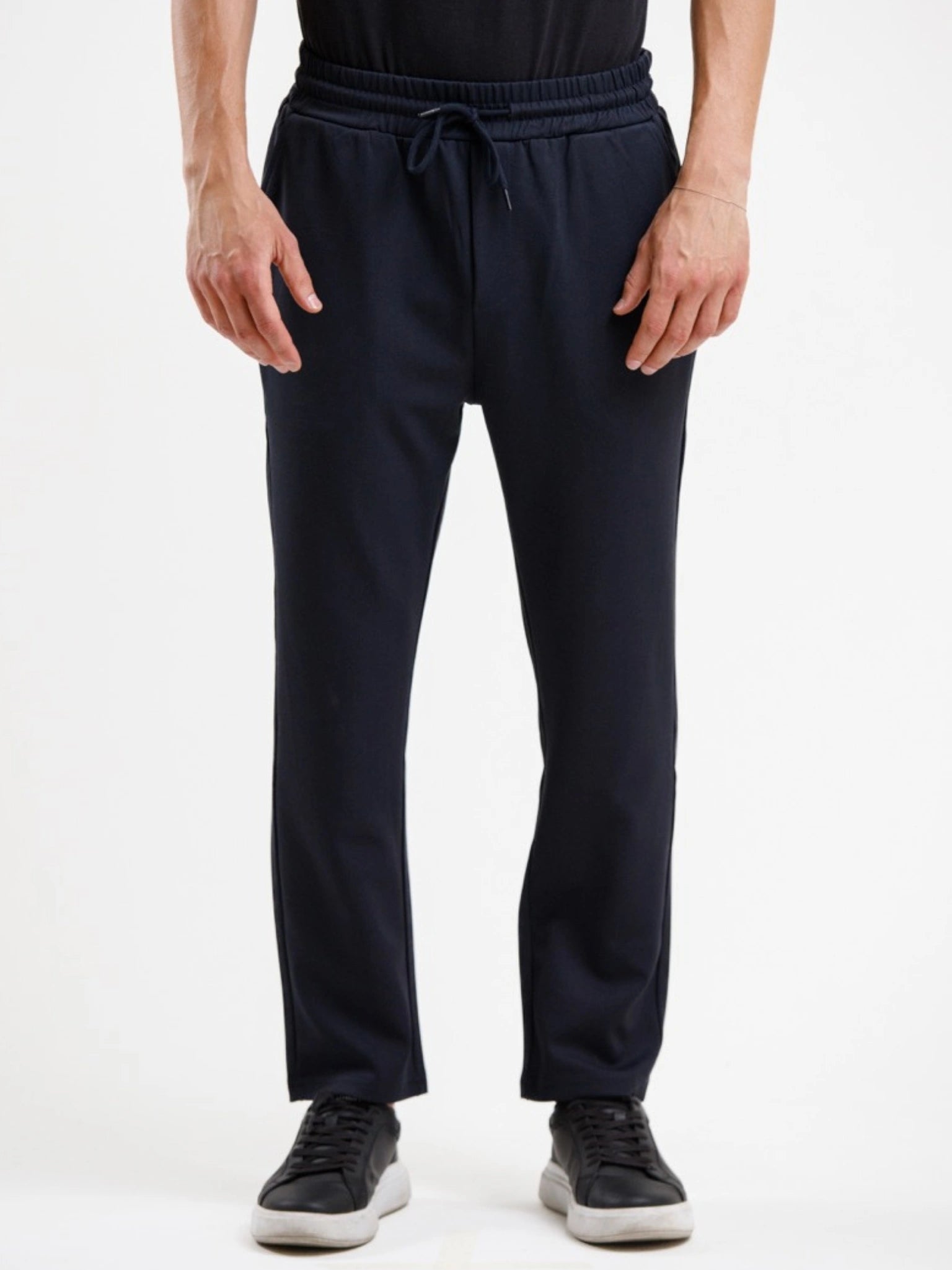 Tapered High Waist Stretch Trouser - Blue