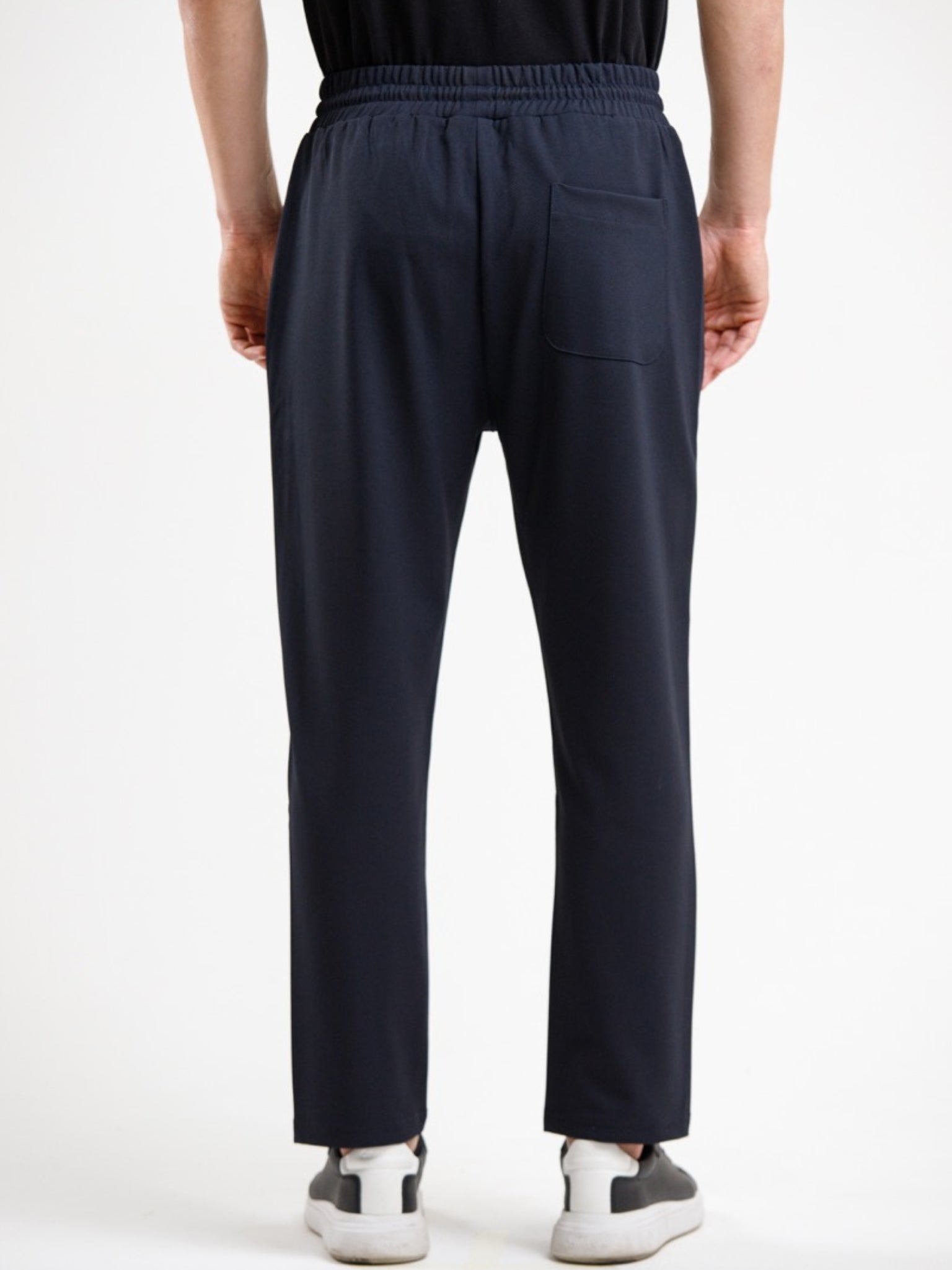 Tapered High Waist Stretch Trouser - Blue