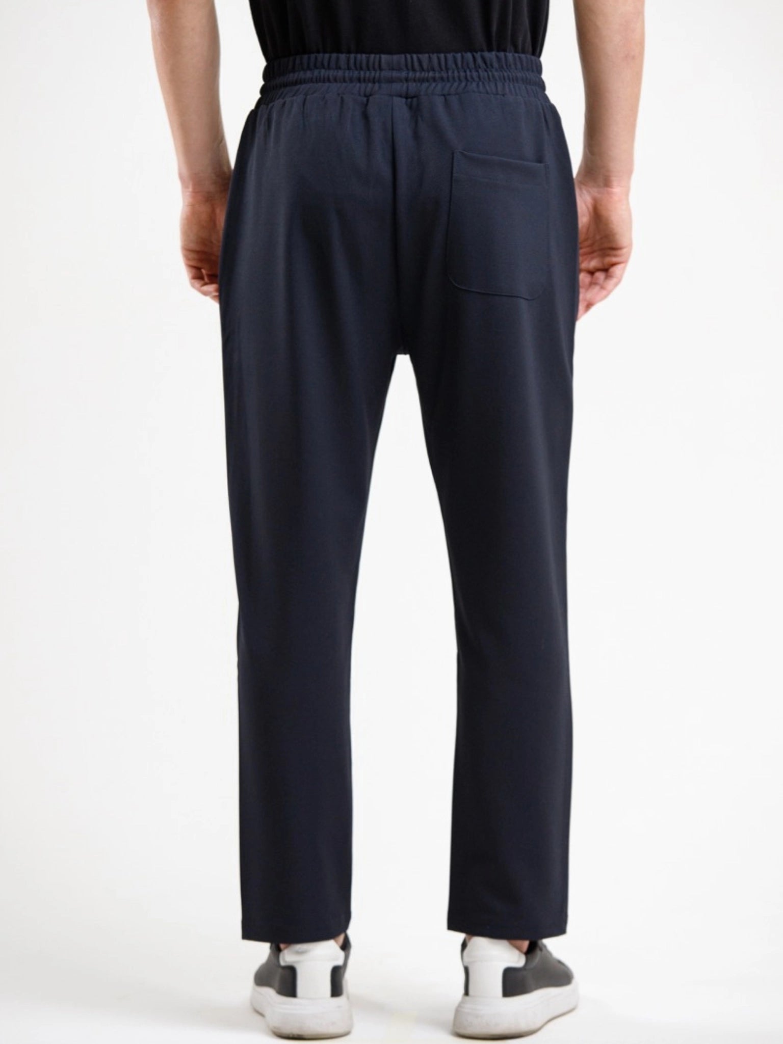 Tapered High Waist Stretch Trouser - Blue