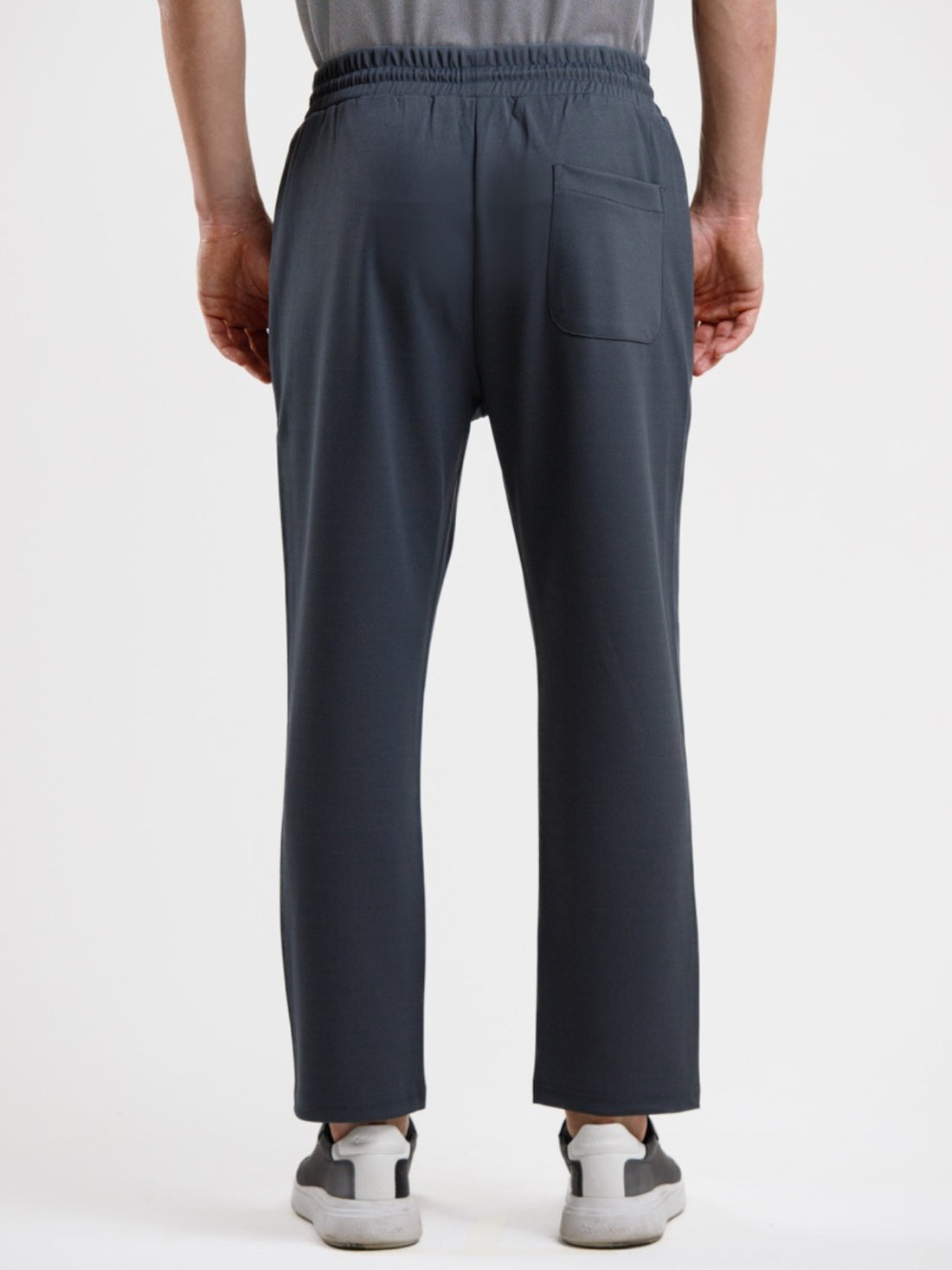 Tapered High Waist Stretch Trouser - Grey