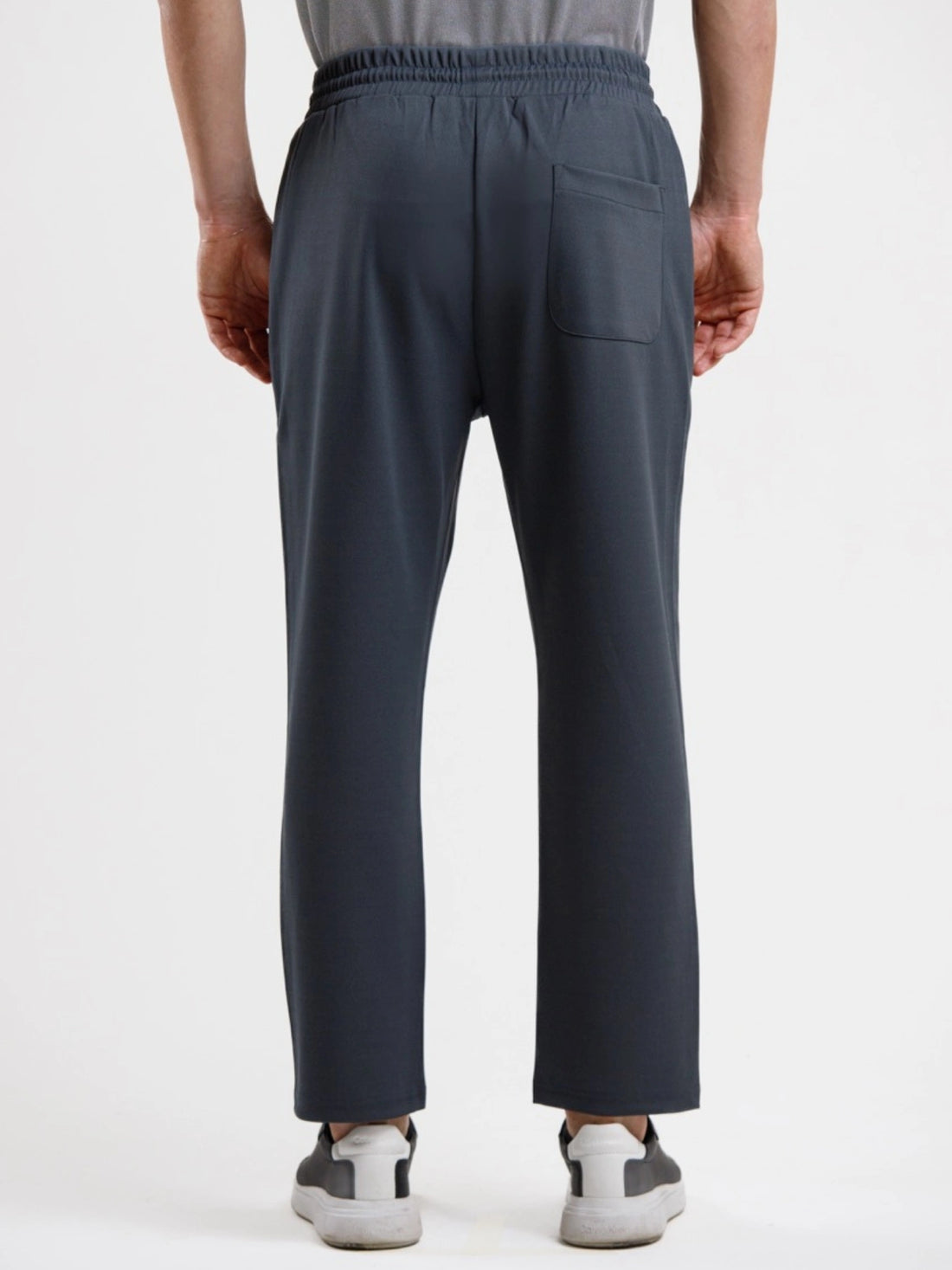Tapered High Waist Stretch Trouser - Grey