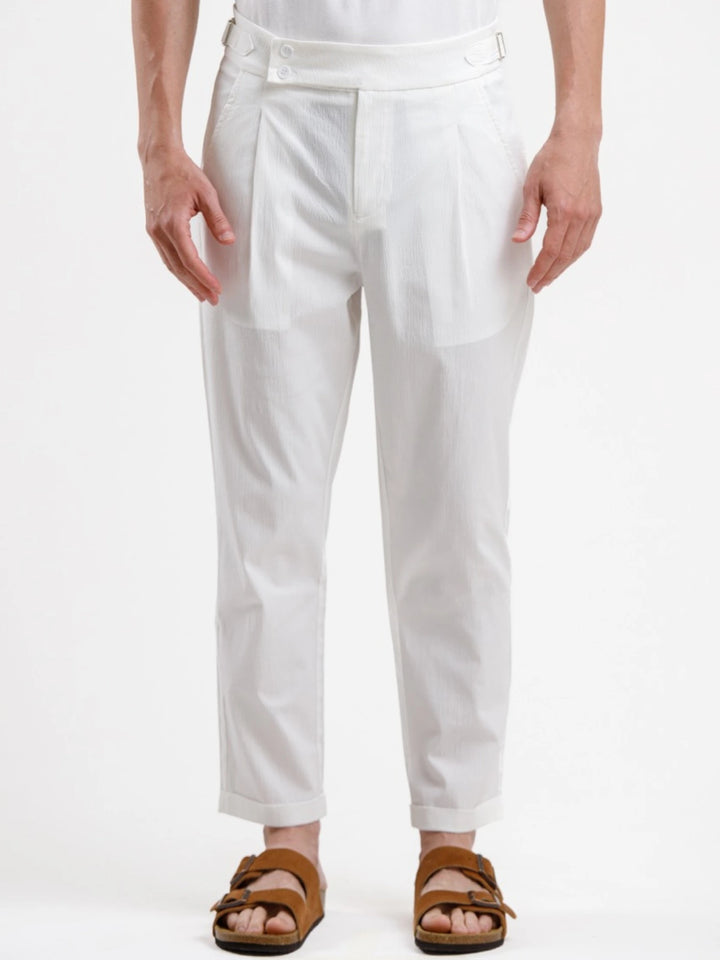 Seersucker Trouser - White